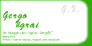 gergo ugrai business card